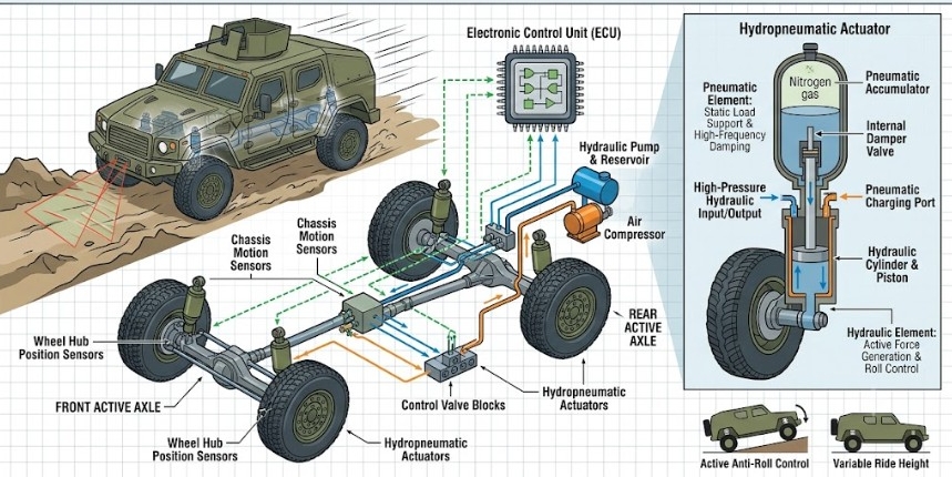skema suspensi mobil militer 4x4